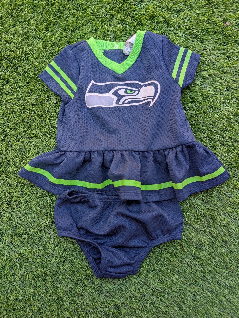 NFL Seattle Seahawks Baby Bodysuit - Navy & Neon Green